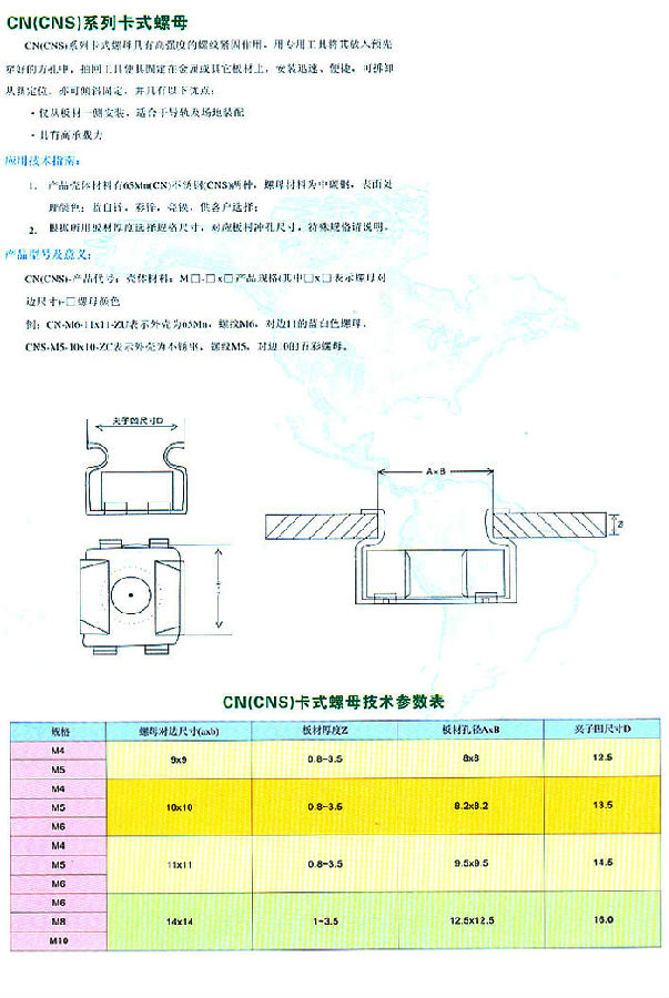 卡式螺母 卡式螺母